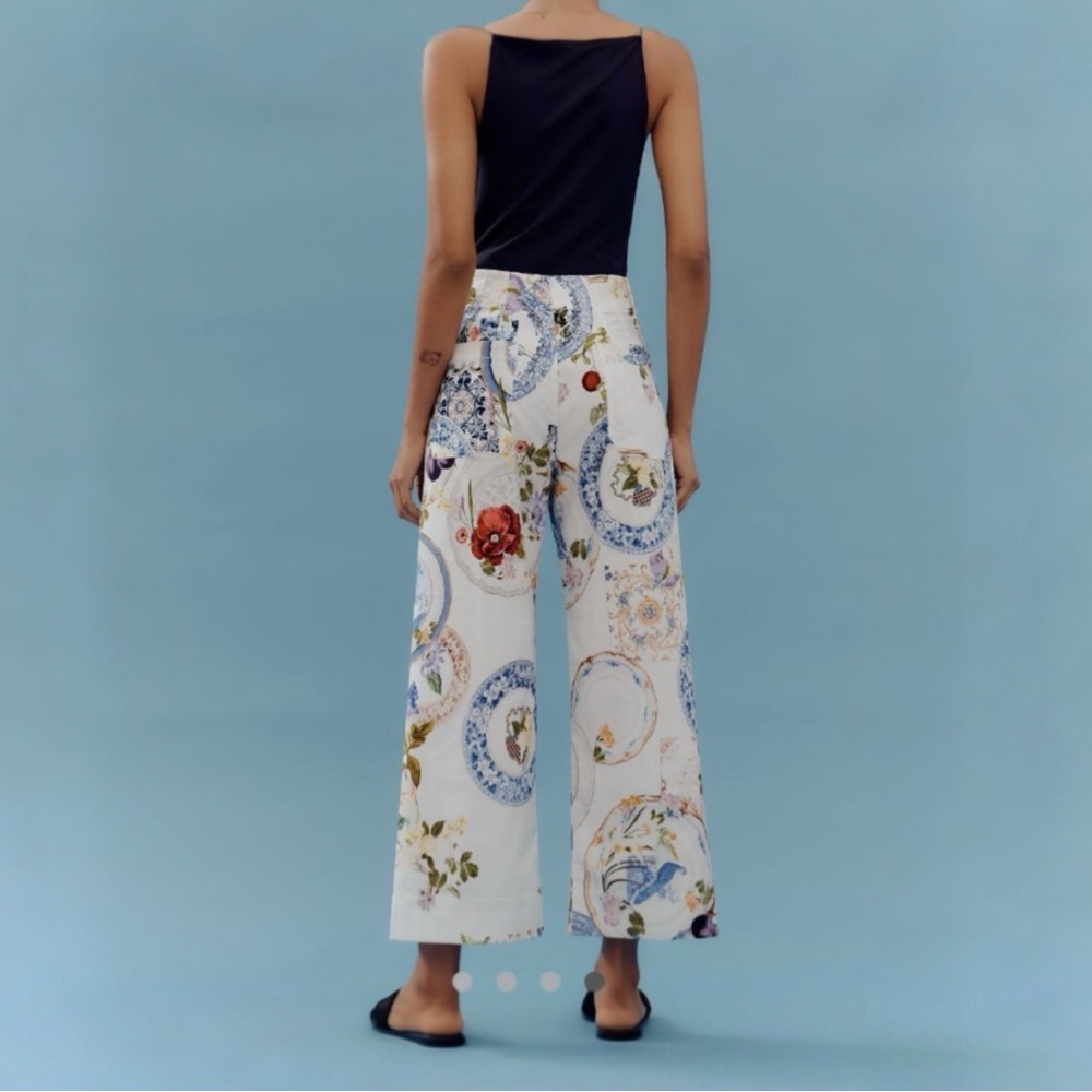 NWOT ANTHROPOLOGIE MAEVE Colette Cropped Wide-Leg Pants - Picture 3 of 10